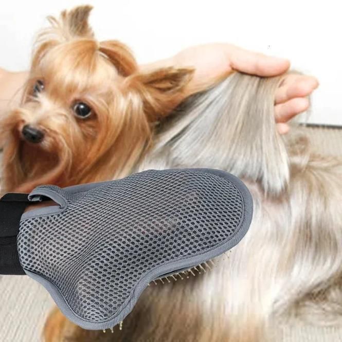 Stainless Steel Pet Grooming Glove - Gentle Deshedding Brush